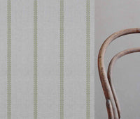 Imogen Khaki-NAT - curtain fabric with Green striped print