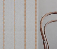 Imogen Pumpkin-NAT - curtain fabric with Orange striped print
