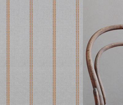 Imogen Pumpkin-NAT - curtain fabric with Orange striped print