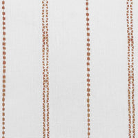 Inga Sand - White fabric with Brown decorative stripes, 100% Linen