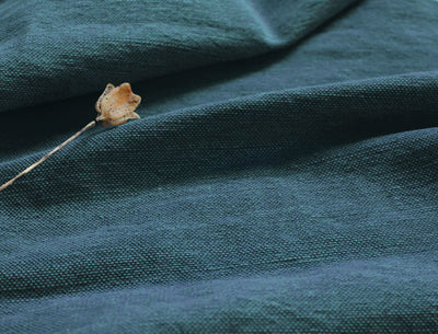 Ingrid Teal - Blue Cotton Jute upholstery fabric