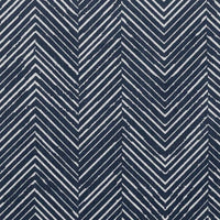 Lulu Ink- White fabric with Ink Blue Print. Abstract Print, 100% Linen