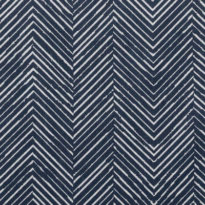 Lulu Ink- White fabric with Ink Blue Print. Abstract Print, 100% Linen