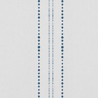 Reyna Ink-WHT - White fabric with Dotted Striped Dark Blue print