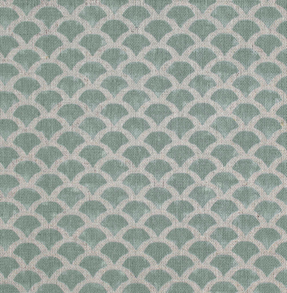 Erle Jade Mist - Natural curtain fabric, Green contemporary print