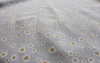 Janika Dijon - Linen Curtain fabric with flower print
