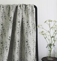 Breeze Khaki - Curtain fabric with Green botanical pattern