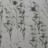 Breeze Khaki - Curtain fabric with Green botanical pattern
