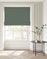 Dinah Khaki - Green Linen Mix Roman blind