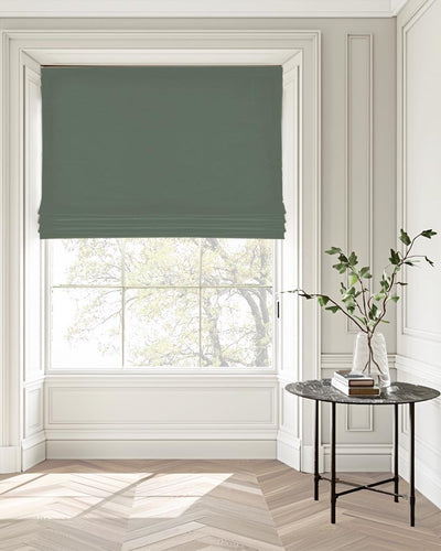 Dinah Khaki - Green Linen Mix Roman blind