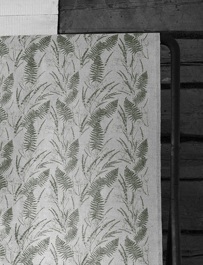 Fernia Khaki - Fabric for curtains with Green pattern