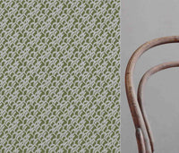 Edlyn Khaki  - Curtain fabric with Green abstract botanical print