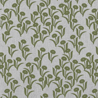 Nalini Khaki - Natural fabric with botanical green print