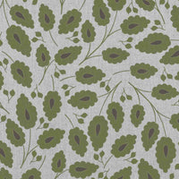 Goldie Khaki  - Natural curtain fabric with Green botanical print