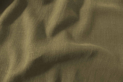 Khaki Green Linen Cotton fabric. Very soft - close-up. Enni Khaki by Ada & Ina