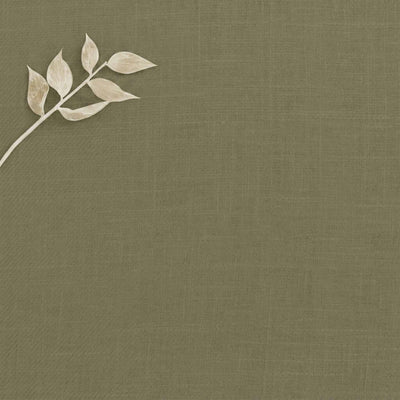 Khaki Green Linen Cotton fabric. Very soft. Enni Khaki by Ada & Ina