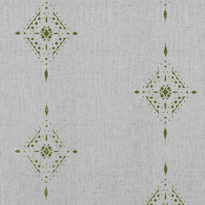 Kaisley Khaki - Natural curtain fabric with Green Abstract print