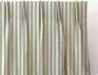 Liliana Khaki-NAT - striped green patterned fabric for curtains and blinds