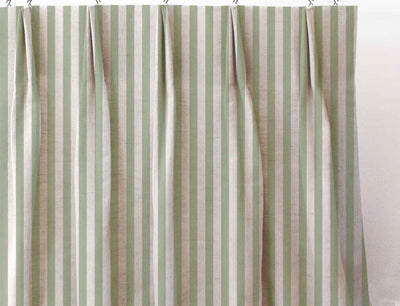 Liliana Khaki-NAT - striped green patterned fabric for curtains and blinds