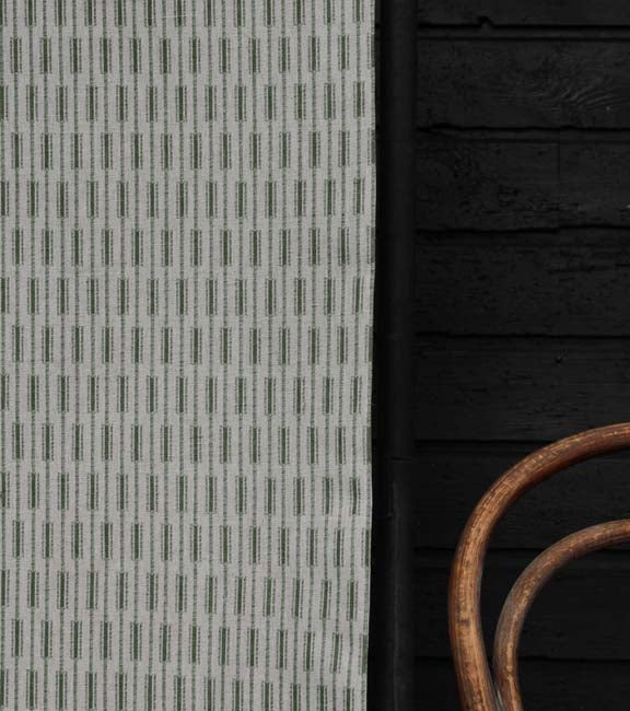 Millie Khaki- Fabric for curtains printed with Green print