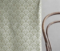 Birna Khaki - Patterned fabric with Green botanical print