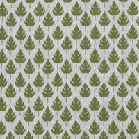 Kira-Nat Khaki - Curtain fabric with Green botanical print
