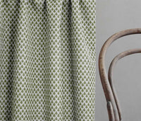 Kira-Nat Khaki - Curtain fabric with Green botanical print