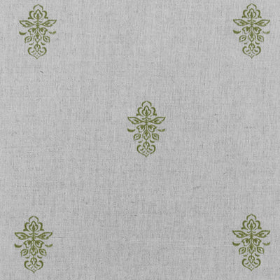 Lisana-NAT Khaki - Curtain fabric with Green abstract print