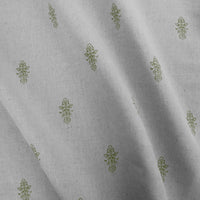 Lisana-NAT Khaki - Curtain fabric with Green abstract print