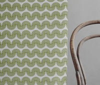 Ofira Khaki - Curtain fabric with Green abstract print