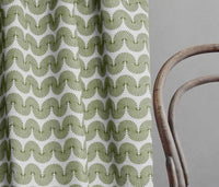 Ofira Khaki - Curtain fabric with Green abstract print