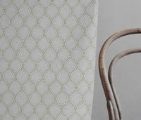 Sara-NAT Khaki - Curtain fabric with Green abstract print