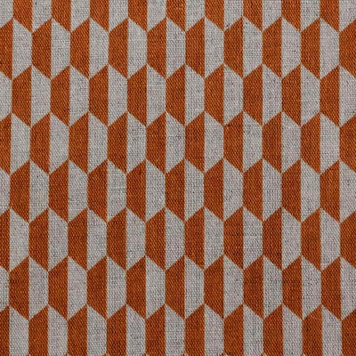 Lana Terracotta - Fabric for curtains, Orange Print