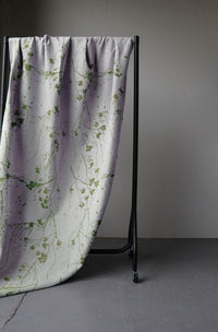 Berry Leaf - Curtain fabric with Green Botanical print