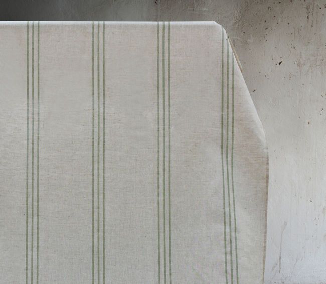 Telma Leaf - Curtain fabric with Green stripes