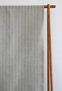 Solveig Leaf - Curtain fabric with Green stripes