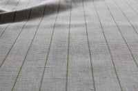 Solveig Leaf - Curtain fabric with Green stripes