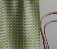 Siruna Leaf - Natural curtain fabric, Green contemporary print