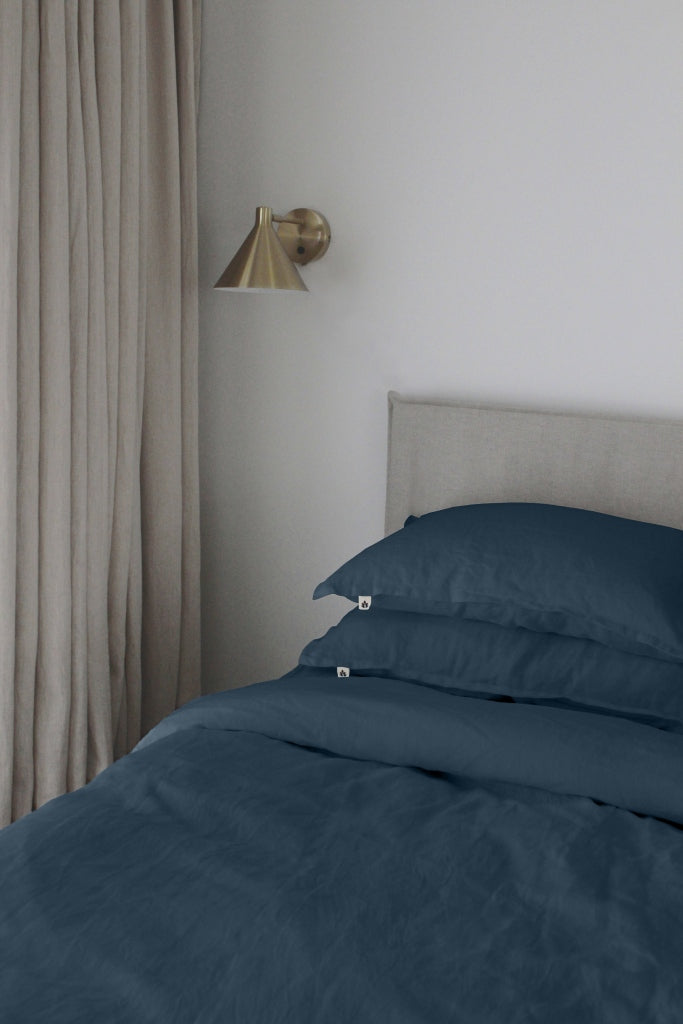 Blue Linen Duvet Cover and Pillow Cases , Linen Bedding Legion Blue 