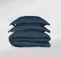 Blue Linen Duvet Cover and Pillow Cases , Linen Bedding Legion Blue Close Up