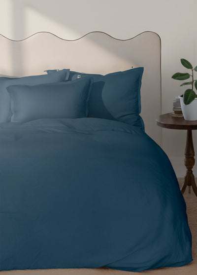 Blue Linen Duvet Cover and Pillow Cases , Linen Bedding Legion Blue 