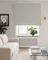 Light Grey Linen Roman blind blackout lined - pre-washed 100% linen. Bianco Dove by Ada & Ina.