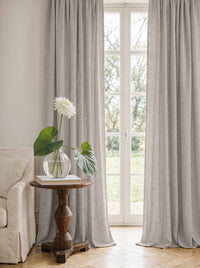 Light Grey Linen Curtains - Cotton lined. Made of pre-washed 100% linen Bianco Clay by Ada & Ina.
