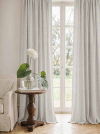 Light Grey Linen Curtains - Cotton lined. Made of pre-washed 100% linen Bianco Dove by Ada & Ina.