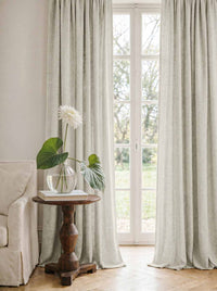 Light Grey Linen Curtains - Cotton lined. Made of pre-washed 100% linen Bianco Pearl by Ada & Ina.