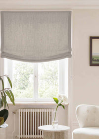 Light Grey Relaxed linen blind - pre-washed. Bianco Clay by Ada & Ina.