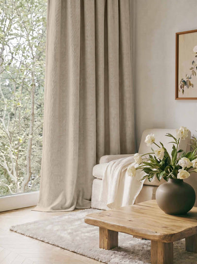 Light Natural Made to measure linen curtains - Blackout lined heavy Linen curtains. Greta Light Natural.