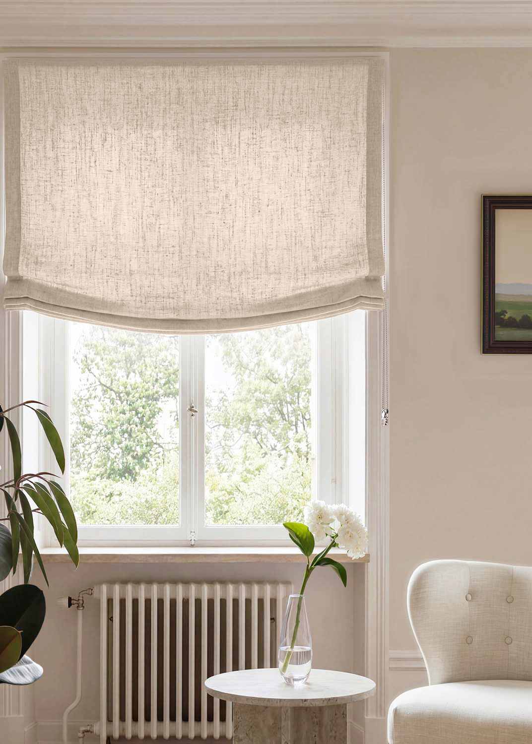 Light Natural Relaxed linen blind - pre-washed. Bianco Oatmeal by Ada & Ina.