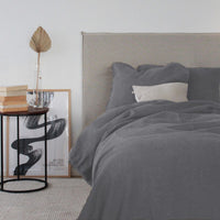 Linen Duvet Cover Super King, Dark Grey