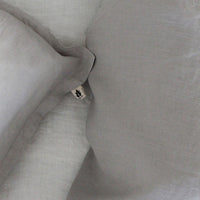 Linen Duvet Cover Single, Light Grey